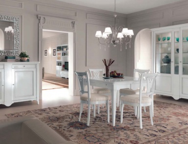 Dining room (set for the dining room) with showcase with internal lighting, Mirandola Export