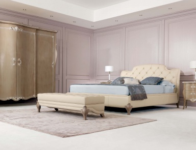Bedroom set in leather trim and gold Firenze, Tosconova