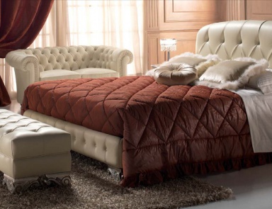 Set for the bedroom in leather with diamond stitch Verona, Tosconova