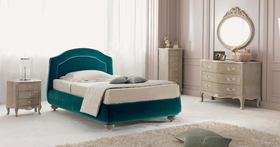 Single bed on lacquered legs Varsavia Baby, Tosconova