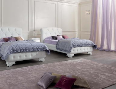 Single bed with headboard in zig-Capito Verona Baby, Tosconova (bed with upholstered headboard)
