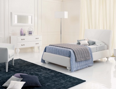 Single bed upholstered in eco-leather Baby Fashion, Tosconova