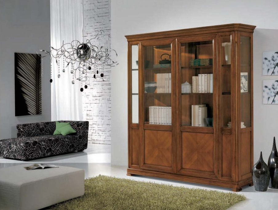 Bookcase with glass doors, Mirandola Export
