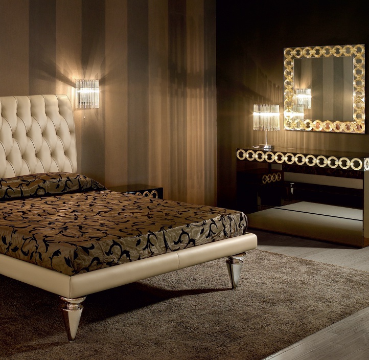 Bed with legs in Murano glass Gran Canal, Reflex Angelo