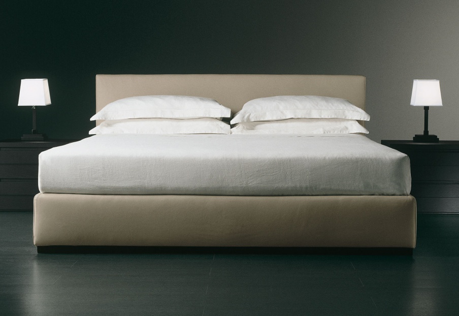 Double bed with upholstered headboard Stone, Meridiani