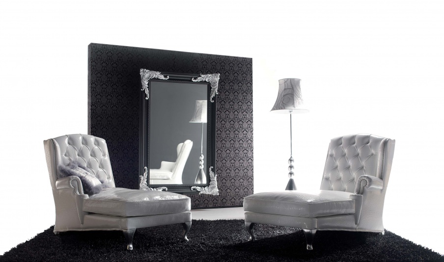 Chair-lounger in quilted leather Rebecca, Tosconova