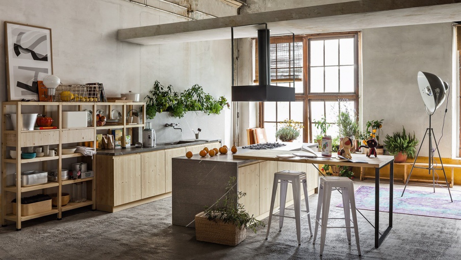 Kitchen with island and Breakfast bar Bologna, Callesella
