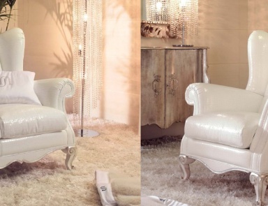 Living room set on carved legs in patina Divina, Tosconova