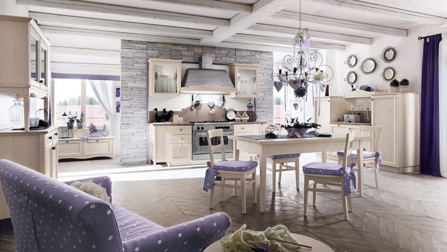 Kitchen with mounted cupboards Cotone, Callesella