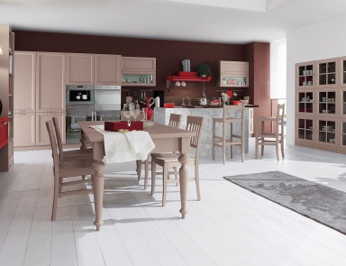 Quinny set with island and Breakfast bar Tortora e Amarena, Callesella