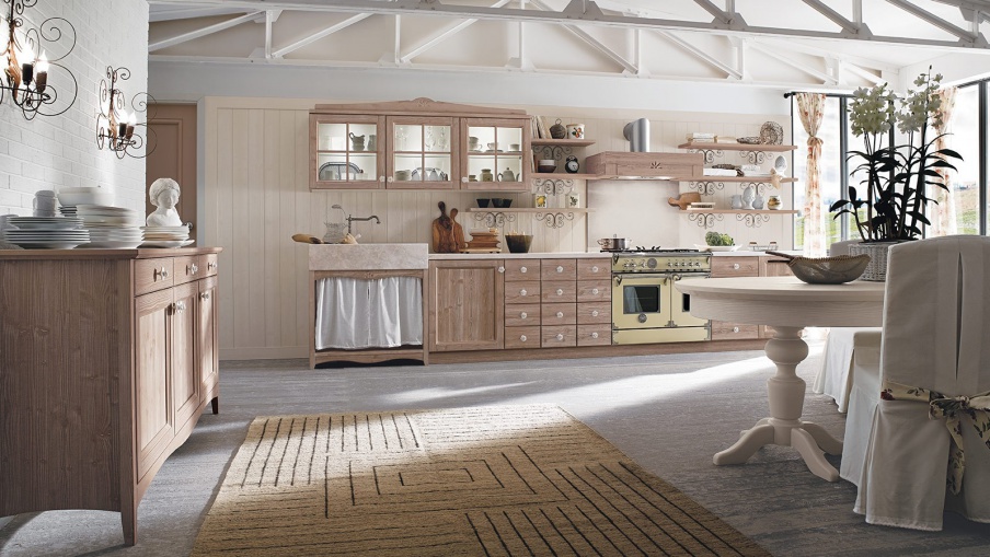 Quinny set Creta Talcato with a sink, bar and counter tops of marble, Callesella