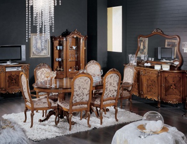 Dining room (dining set) with a cupboard for TV, Mirandola Export