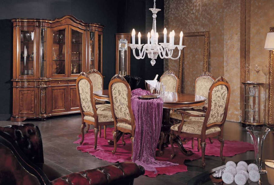 Dining room (dining set) with decorative sideboard, Mirandola Export