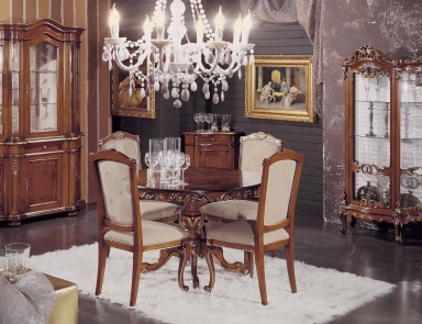 Dining room (set for the dining room) with carved pattern, Mirandola Export