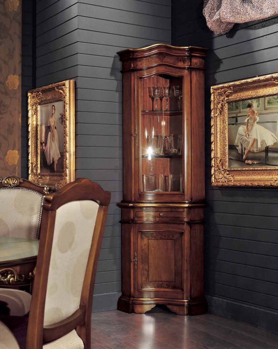 Corner showcase with drawer, Mirandola Export