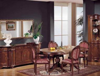 Dining room (dining set) oval extendable table, Mirandola Export