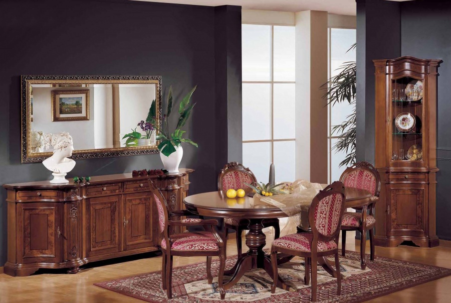 Dining room (dining set) oval extendable table, Mirandola Export