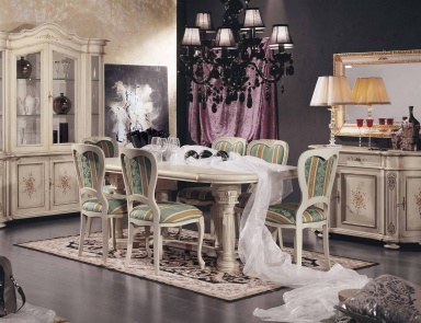 Dining room (dining set) with decorative pattern, Mirandola Export