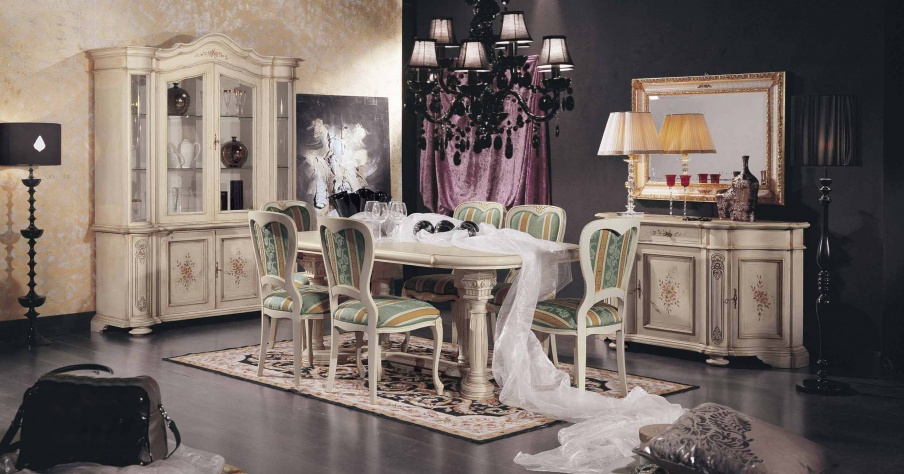 Dining room (dining set) with decorative pattern, Mirandola Export