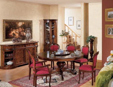 Dining room (dining set) with a round table on one leg, Mirandola Export