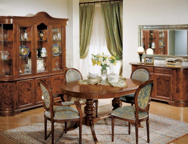 Dining room (dining set) with decorative oval table, Mirandola Export