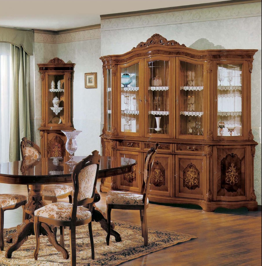 Sideboard with inlay and five doors, Mirandola Export