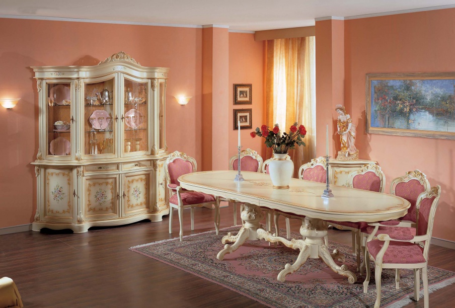 Dining room (dining set) with a decorative pattern, Mirandola Export