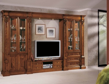 Modular system with shelves for TV, Mirandola Export