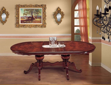 Dining table with two decorative legs, Mirandola Export