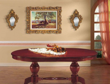 Dining table with a frame made of walnut wood, Mirandola Export