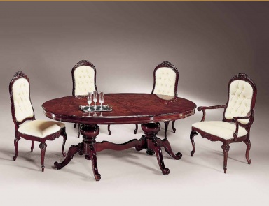 Dining room (dining set) with decorative chairs with high back, Mirandola Export
