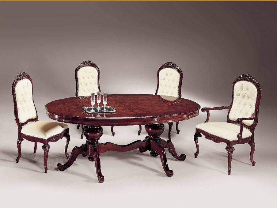 Dining room (dining set) with decorative chairs with high back, Mirandola Export