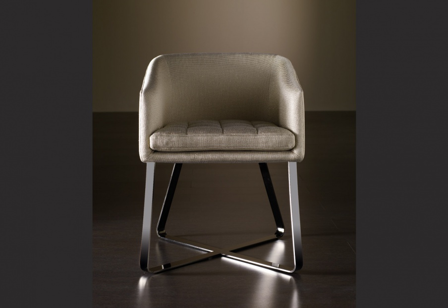 Chair upholstered in leather or fabric Lolita, Meridiani
