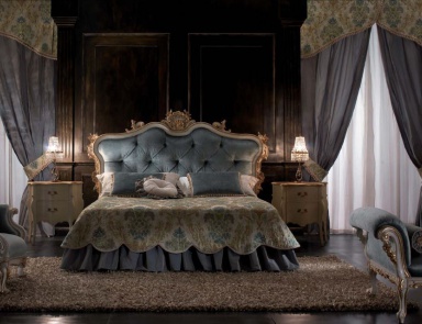 Bed with carving in gilt Ponte Vecchio, Tosconova