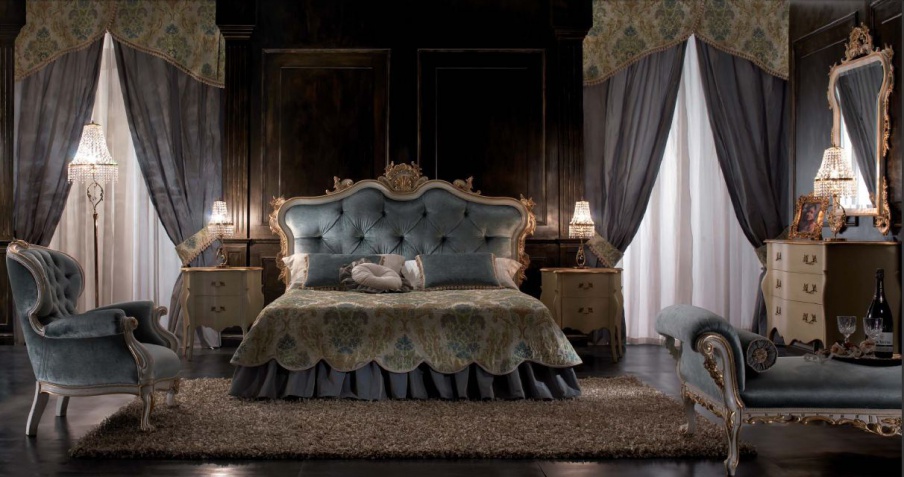 Bed with carving in gilt Ponte Vecchio, Tosconova