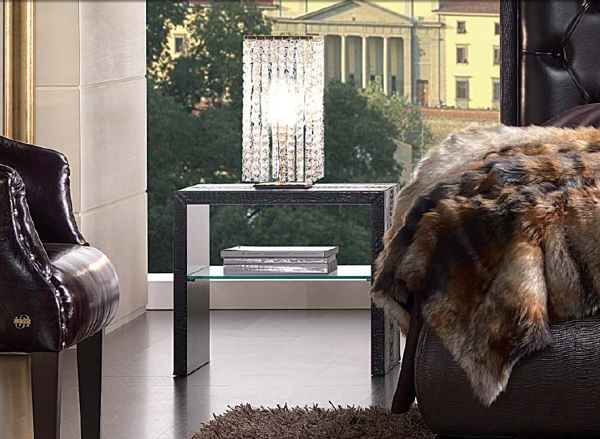 The bedside table with glass shelf Bridge, Tosconova