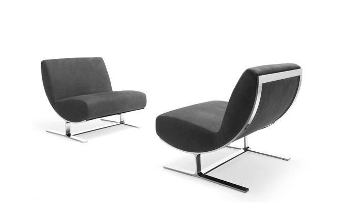 Armchair with metal frame upholstered in leather or fabric Sventola, MisuraEmme