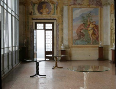 Dining table with glass top Torsades 72, Reflex Angelo