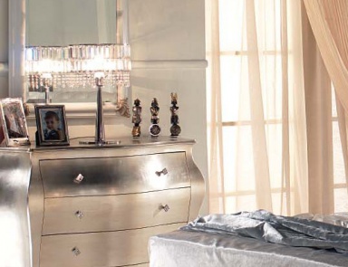 Mirror with carved elements in sheet silver SP110, Tosconova