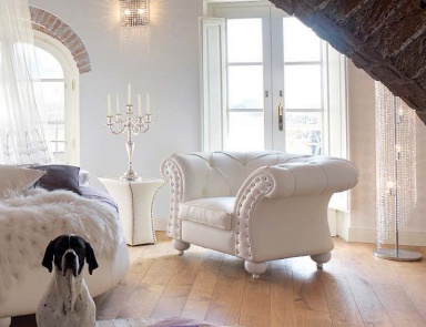 The semicircular chair round legs David, Tosconova (leather chair)