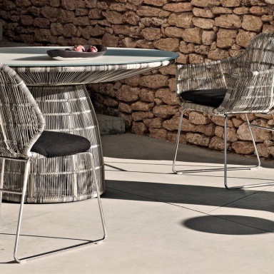 Models from B&B Italia – garden decoration Bulgari hotel in Milan