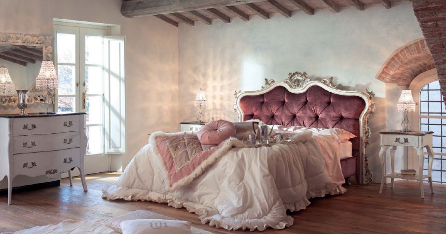 Bed with headboard in zig-Capito Ponte Vecchio, Tosconova