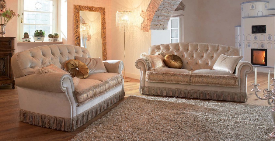 Two-seater sofa with fringe Cala Di Volpe, Tosconova