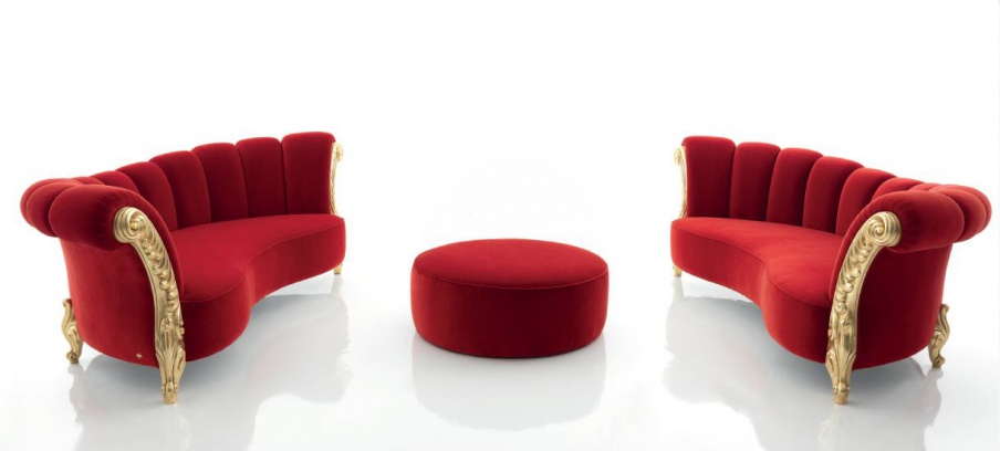 Living room set with carving in gilt Vogue, Tosconova