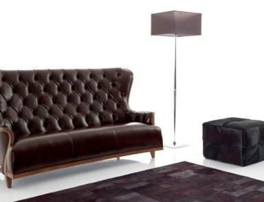 Three-seater sofa in the open frame in veneer Krudelya, Tosconova