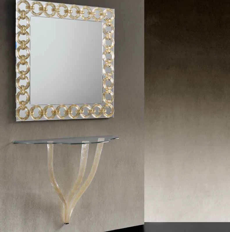 The console suspended with legs in Murano glass Flambe', Reflex Angelo