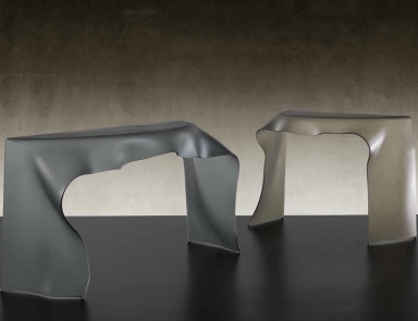 Console in bent glass Foulard, Reflex Angelo