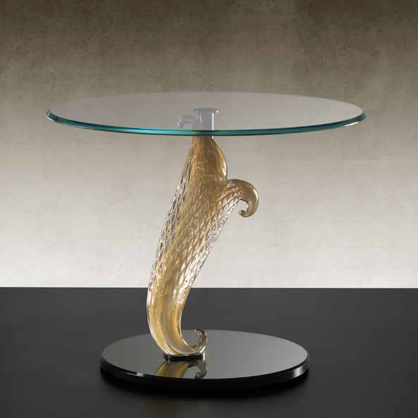 Table on the leg in Murano glass Casanova 60, Reflex Angelo