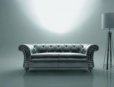 Three-seater sofa in quilted leather upholstery David, Tosconova