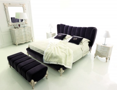 Set for bedroom in textile and matte varnish, Vogue, Tosconova